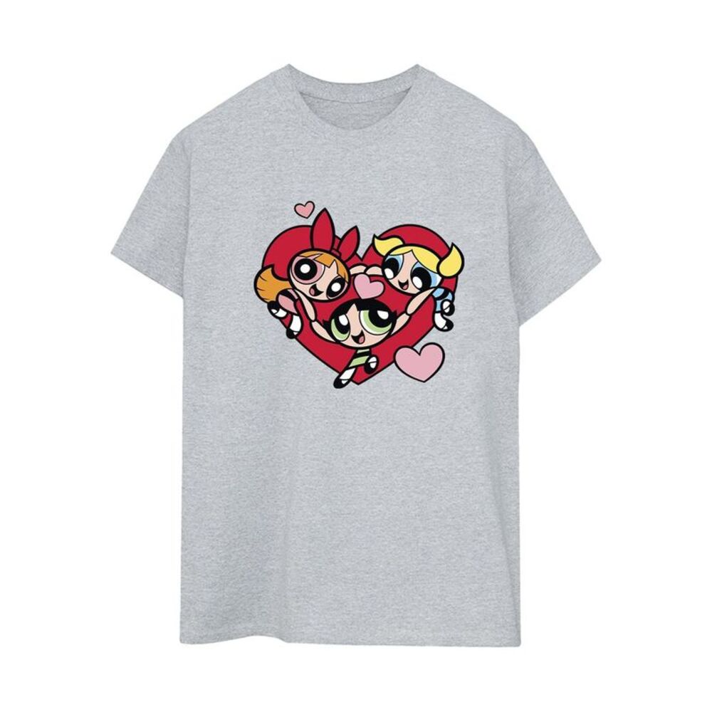 The Powerpuff Girls Womens/Ladies Holding Hands Boyfriend T-Shirt / Sport Grey